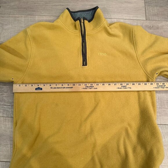 IZOD MENS YELLOW 3/4 ZIP FLEECE JACKET XL - Picture 4 of 6